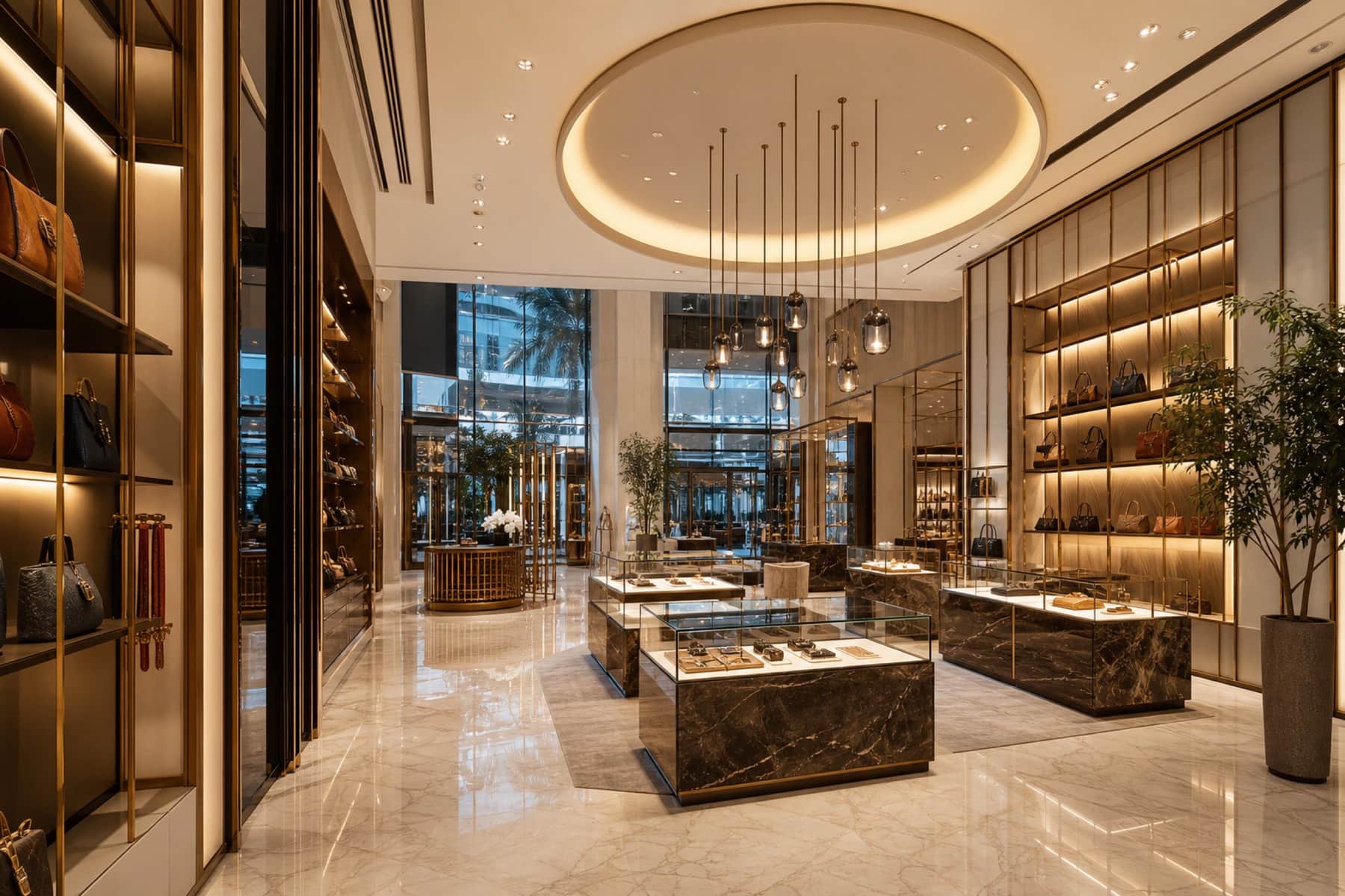 Retail interior finishes representative of a HYMRO commercial fit-out programme in Latakia