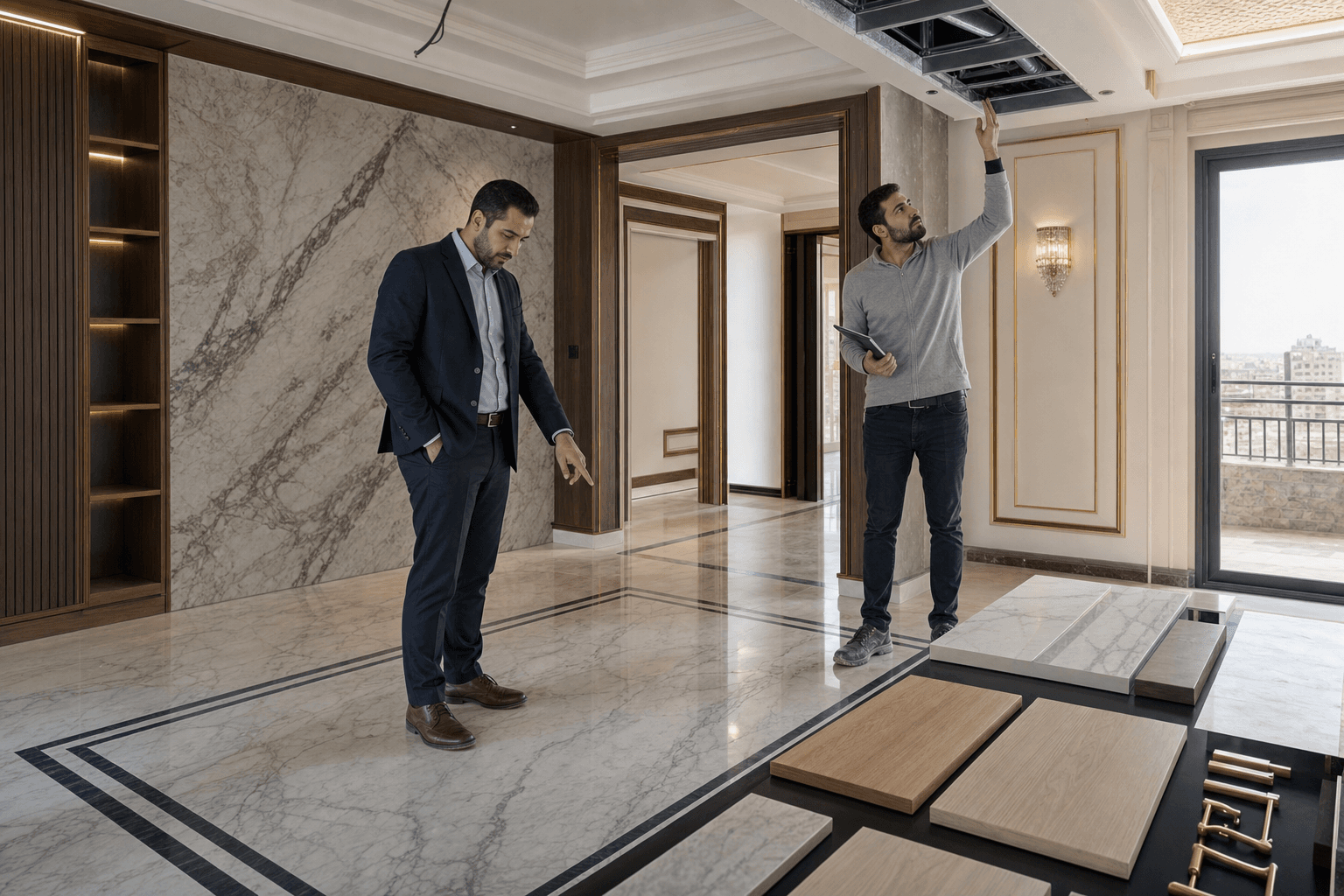 مراجعة تشطيبات داخلية توضح قرارات نطاق العمل قبل تسليم مشروع في سوريا