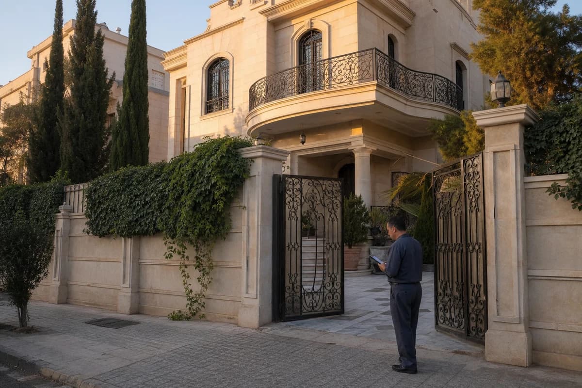 Scheduled property inspection visit at a Damascus villa for owners who manage property in Syria from abroad
