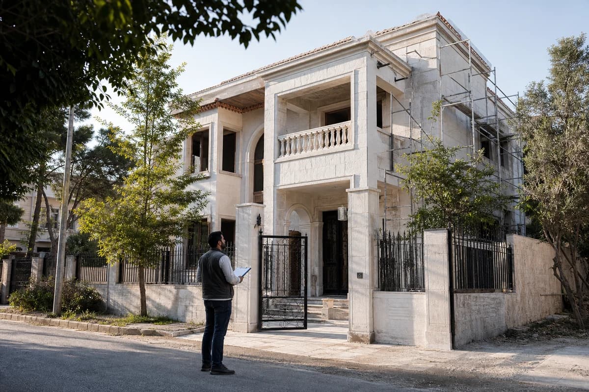 موقع تجديد فيلا في دمشق يُراجع وفق مراحل مشروع سوريا للمغتربين في الخارج